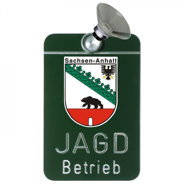 Autoschild Jagdbetrieb Sachsen-Anhalt