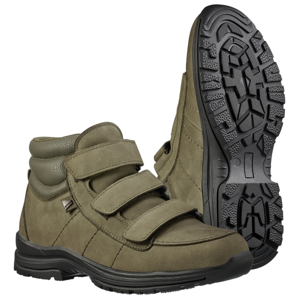 Jagdhalbstiefel Nubukleder mit Klett oliv