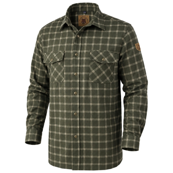 Flanell-Karohemd oliv/beige